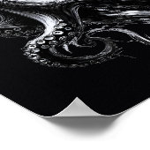 抽象的なインクの流体 たこ クラーケン ポスター (角)