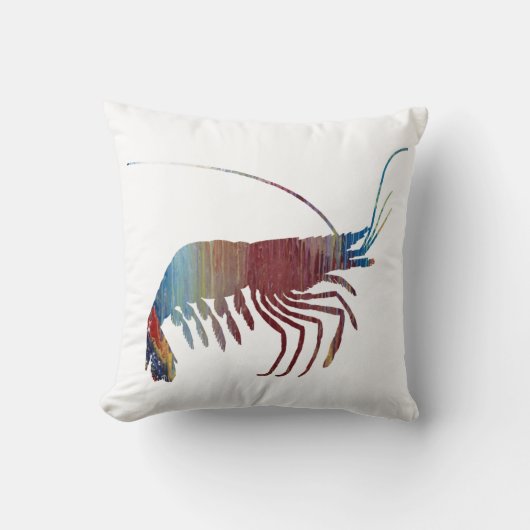 抽象的なエビのシルエット クッション (正面)