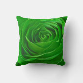 抽象的なエメラルドグリーンのバラの中心の写真 クッション (裏面)