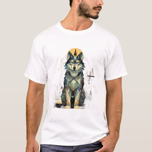 抽象的なオオカミの森 Tシャツ (正面)