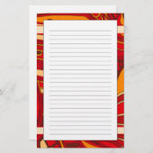 抽象的なオレンジパネル 便箋 (正面/裏面)