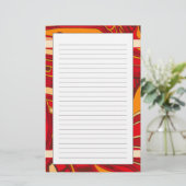 抽象的なオレンジパネル 便箋 (スタンド正面)