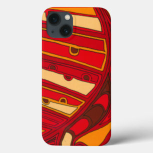抽象的なオレンジパネル iPhone 13ケース
