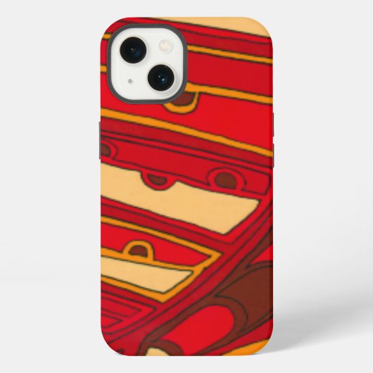 抽象的なオレンジパネル iPhoneケース (裏面)