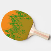 抽象的なオレンジ、緑、ブラウンの波パターンかい 卓球ラケット (横)
