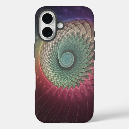 抽象的なカタツムリのカラフルなモダンフラクタルアート Case-Mate iPhoneケース (裏面)