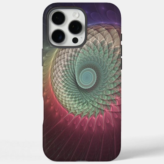抽象的なカタツムリのカラフルなモダンフラクタルアート Case-Mate iPhoneケース (裏面)