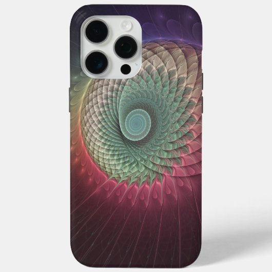 抽象的なカタツムリのカラフルなモダンフラクタルアート Case-Mate iPhoneケース (裏面)