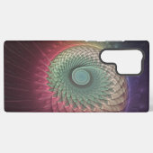 抽象的なカタツムリのカラフルなモダンフラクタルアート SAMSUNG GALAXYケース (裏面横)