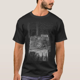 抽象的なカメラのプリントの人のワイシャツ Tシャツ