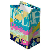 抽象的なカラフルなオラ ミディアムペーパーバッグ (正面アングル)