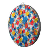 抽象的なカラフルなスプラッターアート ダーツボード (正面右)