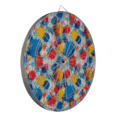 抽象的なカラフルなスプラッターアート ダーツボード (正面左)