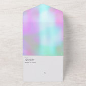 抽象的なカラフルなピンク ブルー パープル ウェディング オールインワン招待状 (外側)