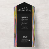 抽象的なカラフルなブラックスクリプト オールインワン招待状 (内側)