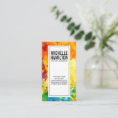 抽象的なカラフルなペイント ブラシ テクスチャ 名刺 (スタンド正面)