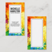 抽象的なカラフルなペイント ブラシ テクスチャ 名刺 (正面/裏面)