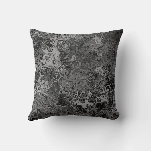 抽象的なカラフルな回転するもの / 白黒 / クッション (裏面)