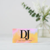 抽象的なカラフルな女性DJ音楽プロデューサー 名刺 (スタンド正面)