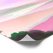 抽象的なカラフルな山の風景イラスト ポスター (角)