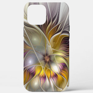 抽象的なカラフルな幻想の花 モダンフラクタル iPhone 12 PRO MAX ケース