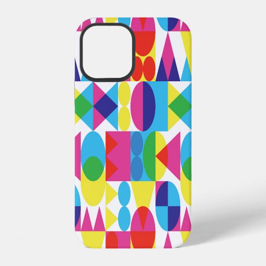 抽象的なカラフルな幾何学模様のデザイン。 iPhoneケース (裏面)