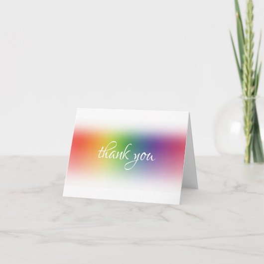 抽象的なカラフルな感謝を表す手書きスクリプト エレガント サンキューカード (正面)