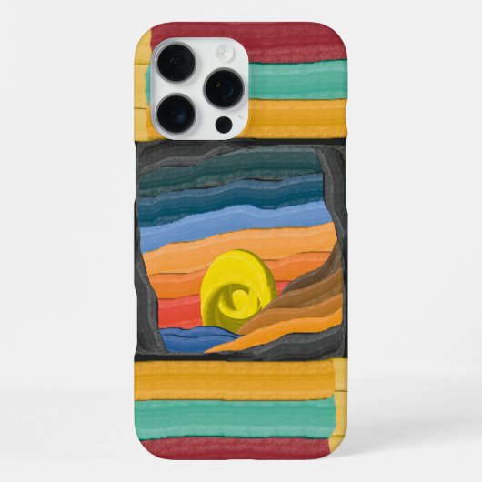 抽象的なカラフルな日没 iPhoneケース (裏面)