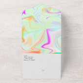 抽象的なカラフルな液体の結婚式 オールインワン招待状 (外側)