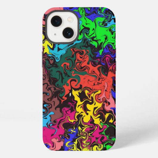 抽象的なカラフルな渦巻き / iPhoneケース (裏面)