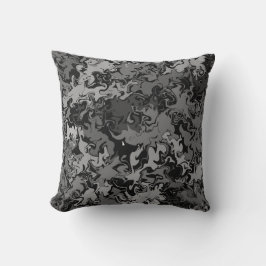 抽象的なカラフルな渦 / 白黒 クッション