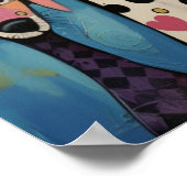 抽象的なカラフルな犬家族 ミニマルで美しい ポスター (角)