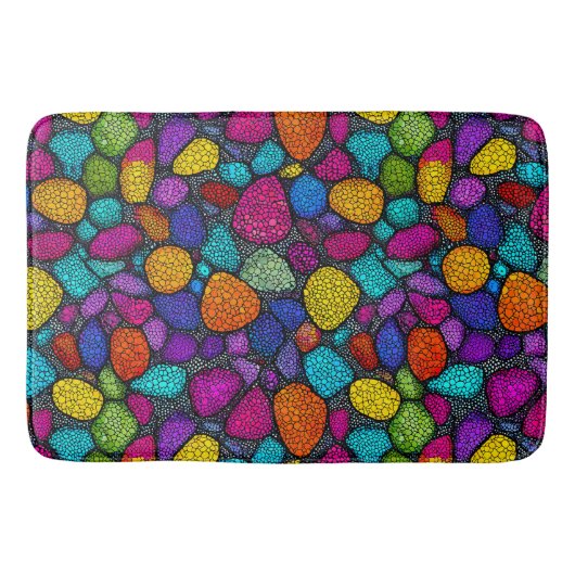 抽象的なカラフルな石 バスマット (正面)
