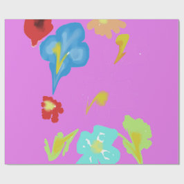 抽象的なカラフルな花のアートラッピングペーパー ラッピングペーパー