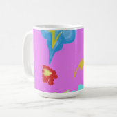 抽象的なカラフルな花の芸術 クラシック コーヒーマグ コーヒーマグカップ (正面左)