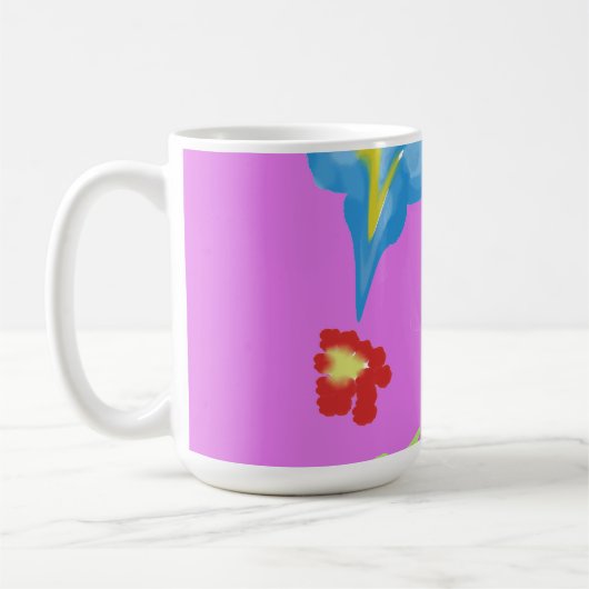 抽象的なカラフルな花の芸術 クラシック コーヒーマグ コーヒーマグカップ (左)