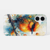 抽象的なカラフルな鳥 iPhone 16ケース (裏面横)