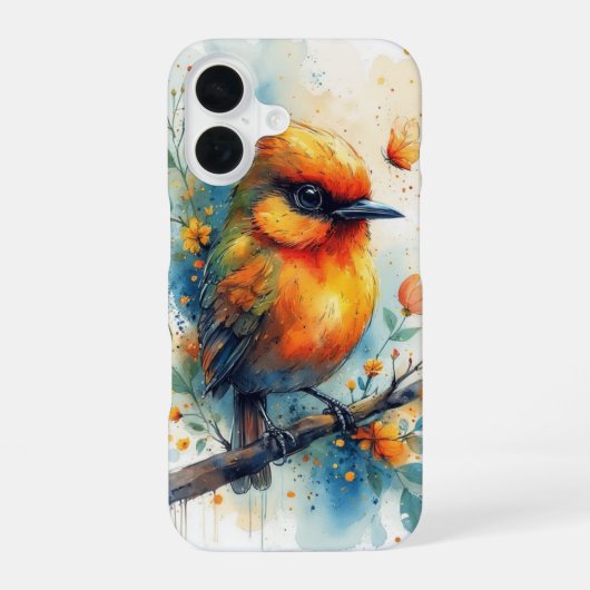 抽象的なカラフルな鳥 iPhone 16ケース (裏面)