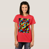 抽象的なカラフルアート Tシャツ (正面フル)