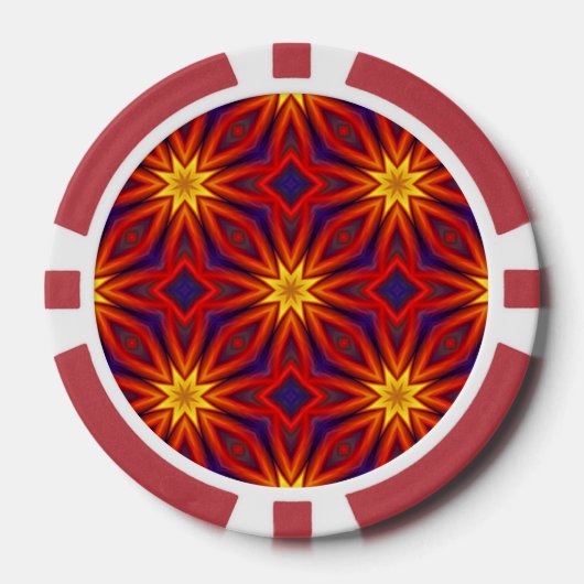 抽象的なカラフルパターン ポーカーチップ (正面)