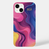 抽象的なカラフル渦巻きモノグラム Case-Mate iPhoneケース (裏面)