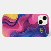 抽象的なカラフル渦巻きモノグラム Case-Mate iPhoneケース (裏面 (横))