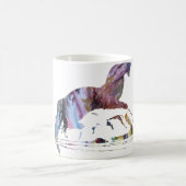 抽象的なカワウソのシルエット コーヒーマグカップ (中央)