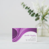 抽象的なカーブ-紫色 名刺 (スタンド正面)