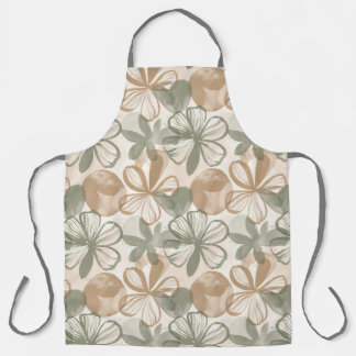 抽象的なガッシュ技法の花のコンポジション エプロン