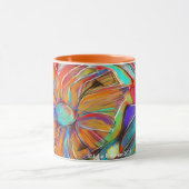 抽象的なキュービズムの花のマグ マグカップ (中央)