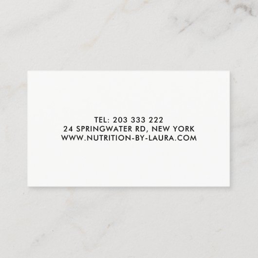 抽象的なキーウィフルーツの名刺-栄養士 名刺 (裏面)