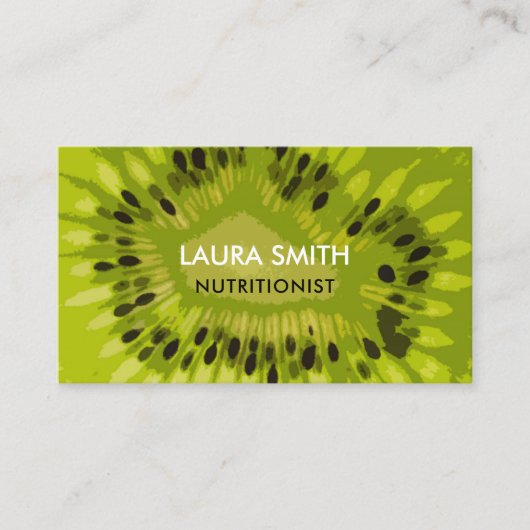 抽象的なキーウィフルーツの名刺-栄養士 名刺 (正面)
