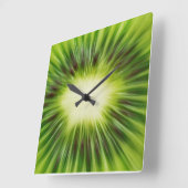 抽象的なキーウィ スクエア壁時計 (傾斜)