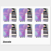 抽象的なキーボードとストライプ スクエアシール (シート)